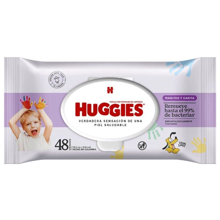 HUGGIES TOALLITAS HUMEDAS MANITOS Y CARITA 48und
