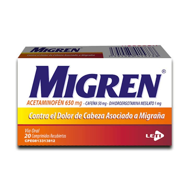 MIGREN 20tabX650/50/1mg LETI ACET/CAF/DIHI - 1