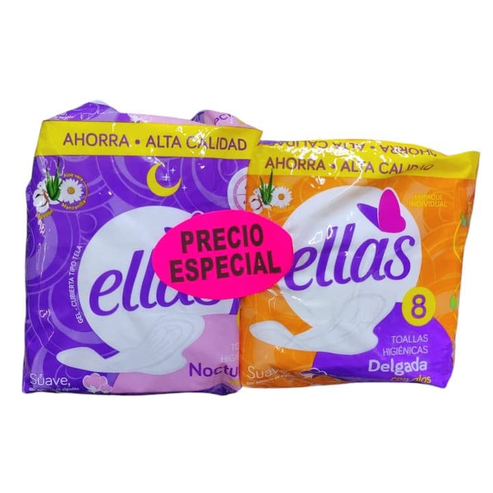 ELLAS TOALLAS NOCTURNAS DIA 2X1 CON ALAS 16und - 1