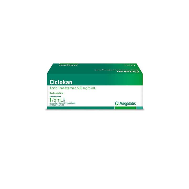 CICLOKAN 1amp 500mgX5ml MEGALABS ACIDO TRANEXAMICO