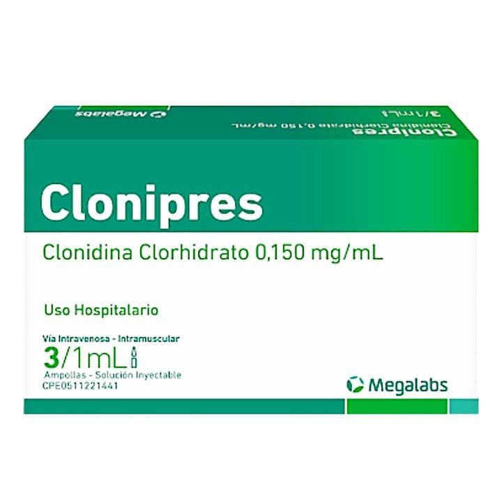 CLONIPRES 3ampX1ml MEGALABS CLONIDINA CLORHIDRATO  