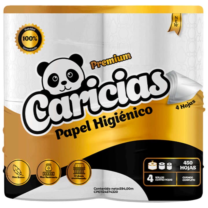 CARICIAS PAPEL SANITARIO 450h 4Rollos - 1