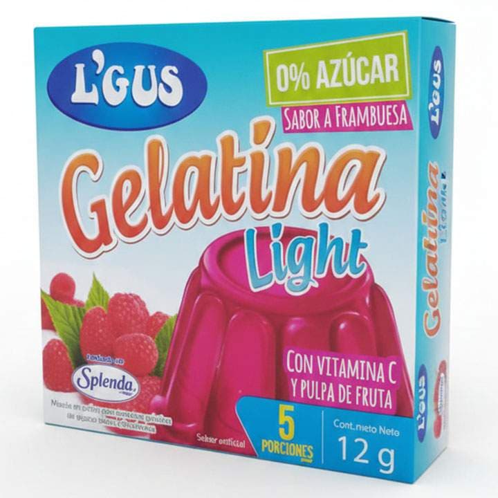L"GUS GELATINA DE FRAMBUESA LIGHT C/SPLENDA 12g