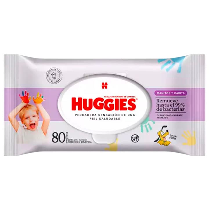 HUGGIES TOALLITAS MANITO Y CARA 80und - 1