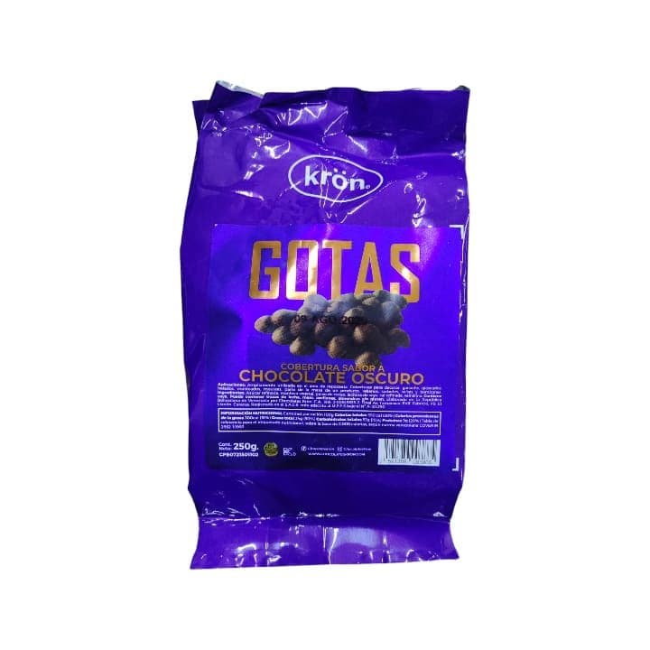 KRON GOTAS DE CHOCOLATE OSCURO 250g 