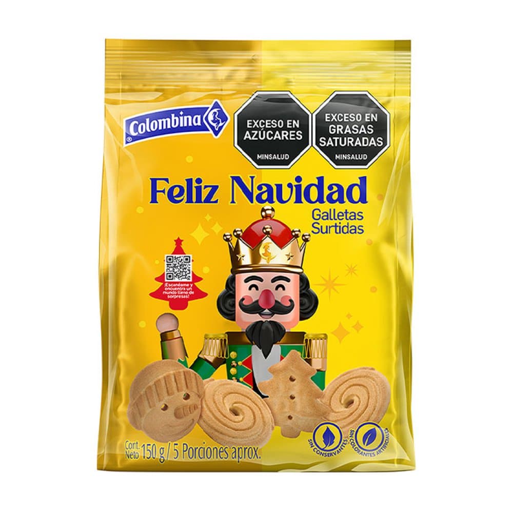 COLOMBINA GALLETA MERRY CHRISTMAS BOL 150g - 1