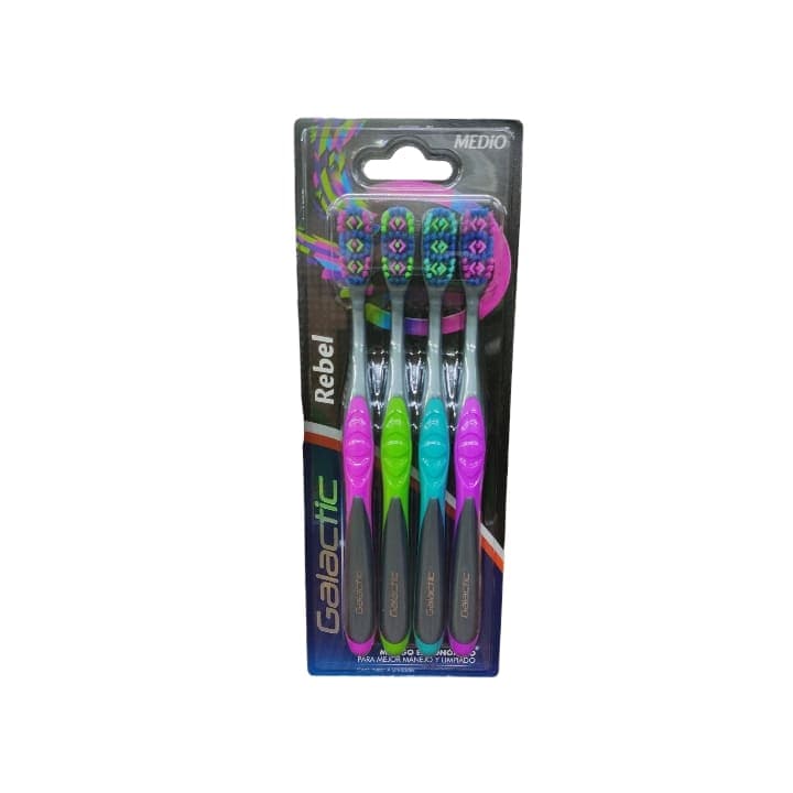 CEPILLO DENTAL REBEL MEDIANO 4PACK - 1
