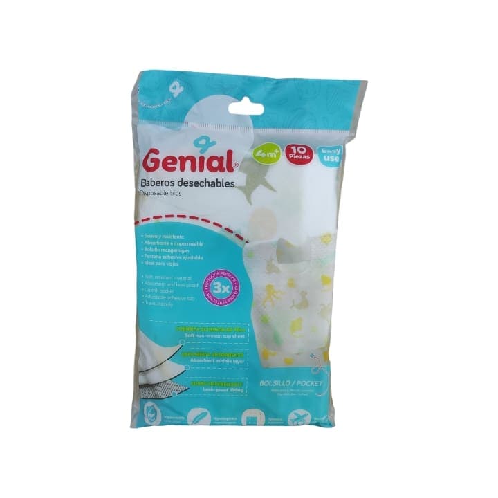GENIAL BABERO DESECHABLE BEBE 10pzas - 1