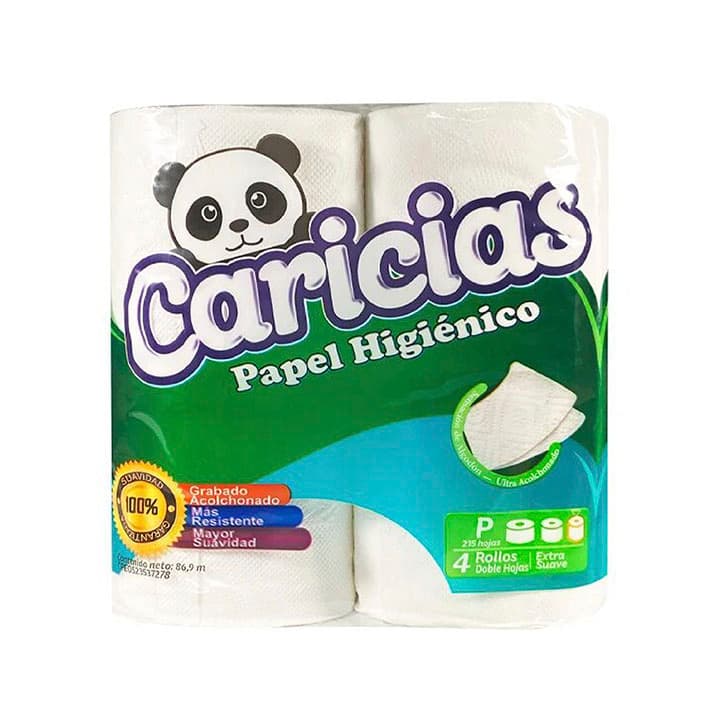 CARICIAS PAPEL SANI 215 HOJAS 4 ROLLOS - 1